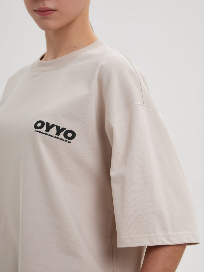 Футболка OYYO 2K25 бежевая S