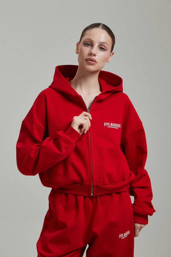 Зип худи кроп OYYO G EDITION красный (XS)