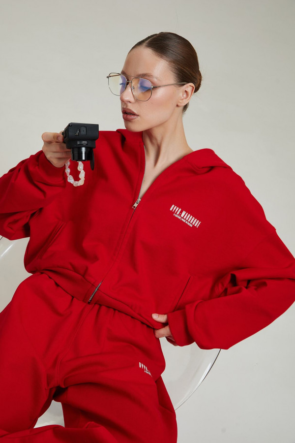Зип худи кроп OYYO G EDITION красный (XS)